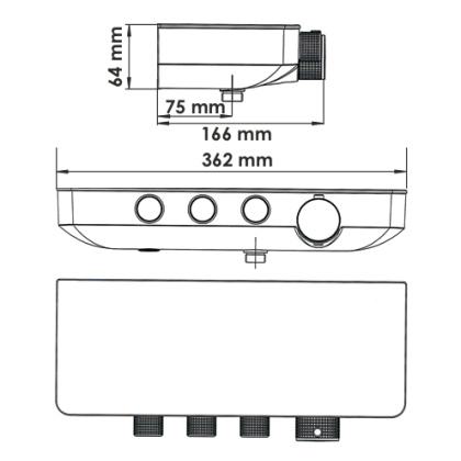 A8599.090.116.010.127.011 Thermo Встраиваемый комплект для душа с верхней душевой насадкой и лейкой