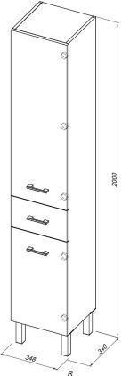 Шкаф-пенал для ванной Aquanet Верона белый