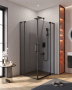 Душевой уголок Cezares SLIDER-AH-2-70/80-80/90-GRIGIO-NERO стекло графит, профиль черный матовый