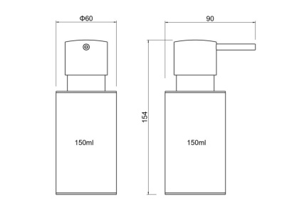 Дозатор настольный AQUATEK, матовый черный AQ4229MB ОБЕРОН