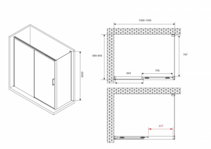 Душевой уголок ABBER Komfort AG93140-S92