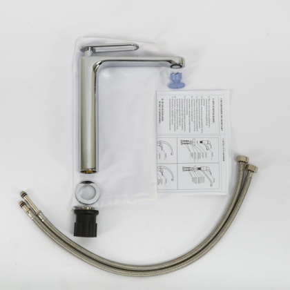 MOMENTO-LC-01-W0 Смеситель для накладных раковин однорычажный, без донного клапана, хром