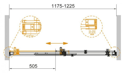 STYLUS-SOFT-BF-1-130-C-Cr Душевая дверь с доводчиками STYLUS-SOFT-BF-1-130-C-Cr Душевая дверь с доводчиками