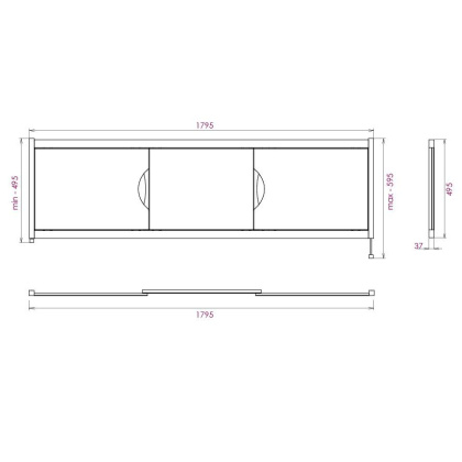 Экран под ванну Onika Лагуна 180 белый Экран под ванну Onika Лагуна 180 белый