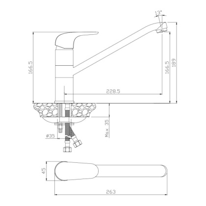 Смеситель д/кухни CASTILLA, арт.07430CS Смеситель д/кухни CASTILLA, арт.07430CS