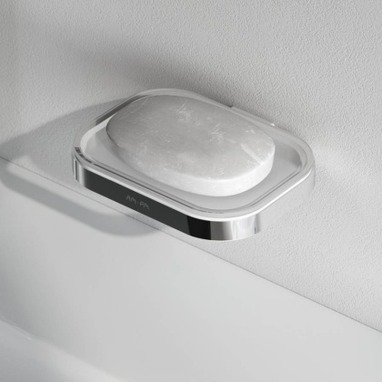 Стеклянная мыльница Func с настенным держателем, 1,8х12,2х9,8 см, хром, A8F34200