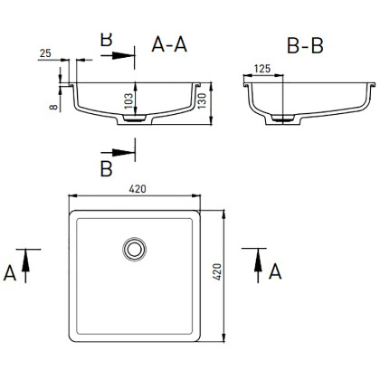 Раковина полувстраиваемая Salini Marea 07 1802207M
