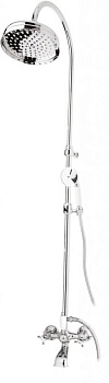 GOLF-CVD-01-Bi Душевая стойка со смесителем для ванны, верхним и ручным душем Исполнение: Хром, Ручки: Хром 