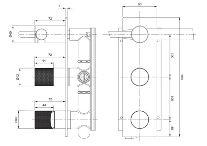 Смеситель для душа скрытого монтажа OMNIRES CONTOUR CT8035_1CR (хром) Смеситель для душа скрытого монтажа OMNIRES CONTOUR CT8035_1CR (хром)