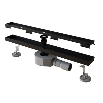 Душевой трап RGW SDR-08B-60 прямой 600 черный Ø 50 мм сифон + ножки, под плитку