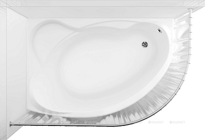 Карниз для ванны Aquanet Capri полукруглый 170х110 Карниз для ванны Aquanet Capri полукруглый 170х110