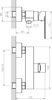 Смеситель для душа RUSH Luson (LU1630-63) Смеситель для душа RUSH Luson (LU1630-63)