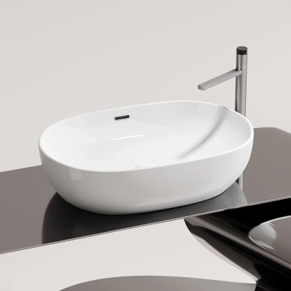 Умывальник чаша накладная овальная со сливом переливом Element 610*420*155мм