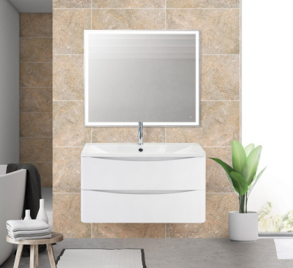 Тумба с раковиной подвесная  BelBagno ACQUA 90 Bianco Lucido, раковина белая Тумба с раковиной подвесная  BelBagno ACQUA 90 Bianco Lucido, раковина белая