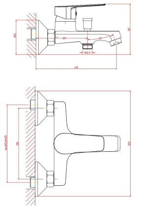 Смеситель для ванны/душа Orange Loop M26-100cr с душевым набором Смеситель для ванны/душа Orange Loop M26-100cr с душевым набором