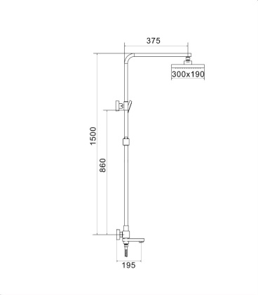 Душевая система латунь черный R1096H