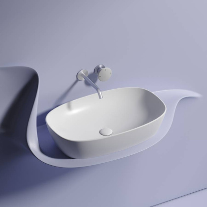 Умывальник чаша накладная овальная (цвет Белый Матовый) Element 600*380*138мм