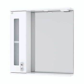 Шкаф-зеркало Onika Кристалл 67 белый, левый, с подсветкой