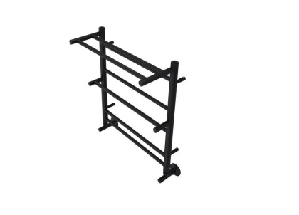 Полотенцесушитель водяной Aquatek (Акватек) Альфа П7 500х600 мм, с полкой, черный муар, подключение нижнее/диагональное, сверхпрочная пищевая нержавеющая сталь AISI 304L, гарантия 10 лет