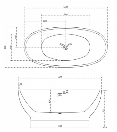 Акриловая ванна Abber 165х80 AB9207MB Акриловая ванна Abber 165х80 AB9207MB