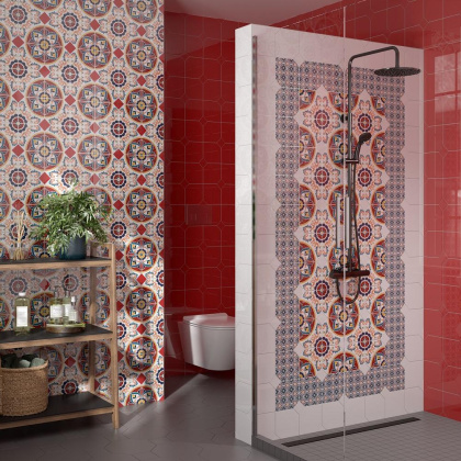 Декор настен. HGD\A446\18000 Болао 3 синий 15см*15см*6,9мм (1уп/38шт/0,855м2) глянцевый, шт