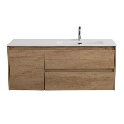 Тумба с раковиной подвесная с двумя ящиками и одной дверцей BelBagno KRAFT 100 Rovere Nebrasca Nature левая, раковина белая Тумба с раковиной подвесная с двумя ящиками и одной дверцей BelBagno KRAFT 100 Rovere Nebrasca Nature левая, раковина белая