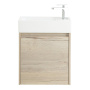 Тумба с раковиной подвесная BelBagno KRAFT MINI 50 Rovere Galifax Bianco левосторонняя, раковина белая Тумба с раковиной подвесная BelBagno KRAFT MINI 50 Rovere Galifax Bianco левосторонняя, раковина белая