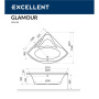 Ванна EXCELLENT Glamour 150x150 "NANO" (хром) Ванна EXCELLENT Glamour 150x150 "NANO" (хром)
