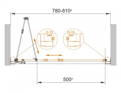 ECO-O-BS-90-C-Cr Душевая дверь