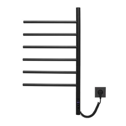 Полотенцесушитель электрический Vincea VTD-1S2CBE 43х80, черный, таймер