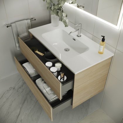 Тумба подвесная SANCOS Cento 790х450х500, c двумя ящиками оснащенными доводчиками,карпатская ель, арт. CN80KE Тумба подвесная SANCOS Cento 790х450х500, c двумя ящиками оснащенными доводчиками,карпатская ель, арт. CN80KE