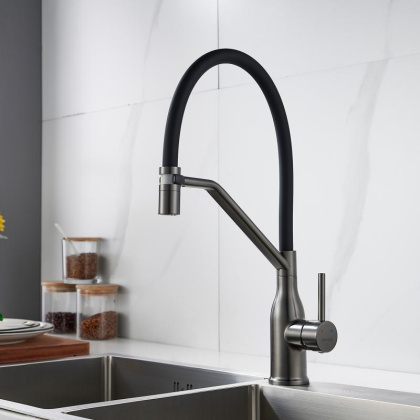 Смеситель для кухни с гибким изливом Shevanik S343T-3 Смеситель для кухни с гибким изливом Shevanik S343T-3