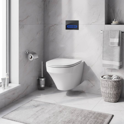 IS450A38.501700 Инсталляция с клавишей Touchless Pro стекло, черн. с подвесным унитазом Inspire FlashClean с сид м/л