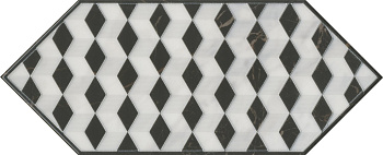 Декор 4 HGD\A483\35006 Келуш Черный/Белый (34см*14см*6,9мм) (10шт/0,476м2) Орнамент, шт