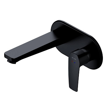 F90A72222 Gem, Смеситель д/умывальника, монтируемый в стену, чёрный, шт.