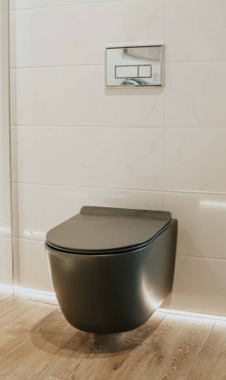 Унитаз подвесной безободковый Creto Logan L1 1001-003-L1GMAT с крышкой-сиденьем микролифт, матовый серый