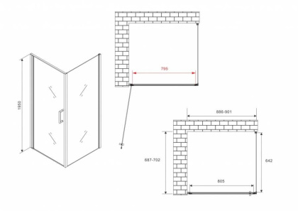 Душевой уголок ABBER Sonnenstrand AG04090B-S70B Душевой уголок ABBER Sonnenstrand AG04090B-S70B