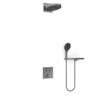 Душевой комплект VSFW-4I211RGM встраиваемый, двухрежимный, вороненая сталь