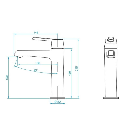 Смеситель для раковины RGW Shower Panels SP-301B 511405301-04 Черный матовый