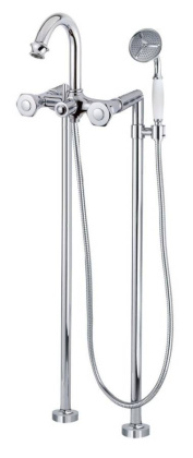 APHRODITE-VDP-03/24-M Напольный смеситель для ванны с ручным душем, исполнение  золото, ручки Шар APHRODITE-VDP-03/24-M Напольный смеситель для ванны с ручным душем, исполнение  золото, ручки Шар