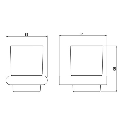 Стакан для зубных щеток Timo Luiro 18432/18 черное золото