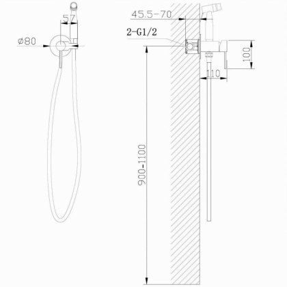 Смеситель ABBER Wasser Kreis AF8125NG с гигиеническим душем, никель