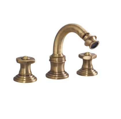 APHRODITE-BBS2-02-S1 Смеситель для биде на три отверстия с донным клапаном Исполнение: Бронза, Ручки: Металл 