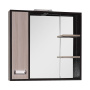 Шкаф-зеркало Onika Гамма 75 ясень шимо/венге, левый, с подсветкой