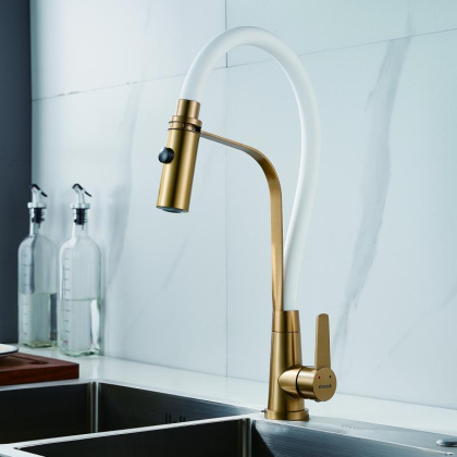 Смеситель для кухни с гибким изливом Shevanik S943 S943G-1 Смеситель для кухни с гибким изливом Shevanik S943 S943G-1