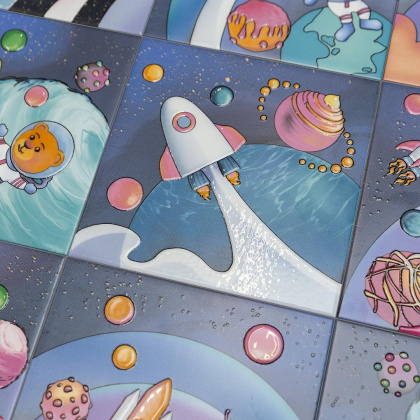 Керамический декор VT\A384\5009 Космос синий (20см*20см*6,9мм) (10шт/0,4м2) Космос 6, шт.