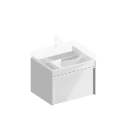 Тумба MODULA подвесная с ящиком, 57,5х47,3х42 см, белая