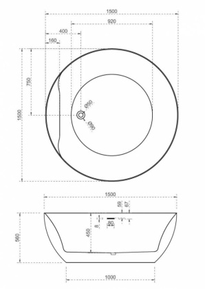 Акриловая ванна Abber 150х150 AB9280 Акриловая ванна Abber 150х150 AB9280
