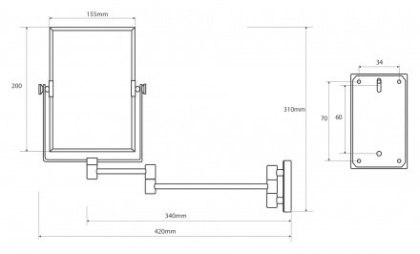 Косметическое зеркало без подсветки 310x420 Косметическое зеркало без подсветки 310x420