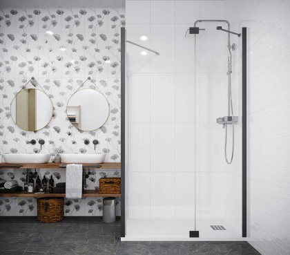 Боковая перегородка Creto Tenta 123-SP-800-C-CH-8 стекло прозрачное EASY CLEAN, профиль хром, 80х200 см